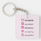 VROUW leuke tekst positieve empowering gepersonali Sleutelhanger (Voorkant)