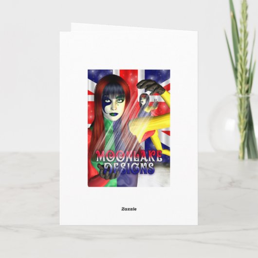 Vrouw Leuke Verjaardagskaart, paarse draak met fee Kaart (Achterkant)