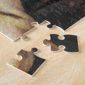 Vrouw leunend op een stoel legpuzzel (Zijkant)