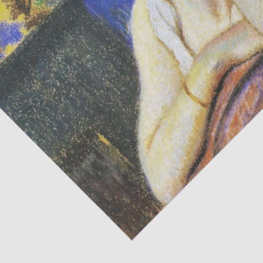 Vrouw leunend op een stoel tissuepapier (Detail)