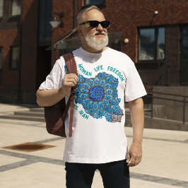 Vrouw leven vrijheid | Perzisch Minakari Groen T-shirt