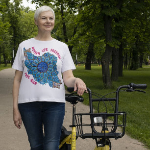 Vrouw leven vrijheid   Perzisch Minakari Rood T-shirt