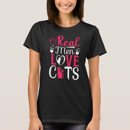 Vrouw: Levendige kattenhouder Kat Echte Mannen T-shirt (Voorkant)