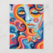 Vrouw Levendige werveling van emoties Briefkaart (Voorkant)