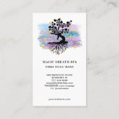 ** Vrouw: Levensboom van Reiki Yoga Meditation Visitekaartje (Achterkant)