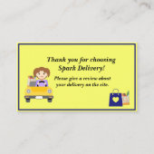 Vrouw Leveringsbestuurder Dank u review Visitekaartje (Voorkant)