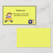 Vrouw Leveringsbestuurder Dank u review Visitekaartje (Voorkant / Achterkant)