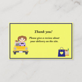 Vrouw Leveringsbestuurder Dank u review Visitekaartje
