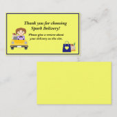 Vrouw Leveringsbestuurder Dank u review Visitekaartje (Voorkant / Achterkant)