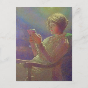 Vrouw lezen, 1921 briefkaart