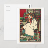 Vrouw lezen Art Deco Briefkaart (Voorkant / Achterkant)
