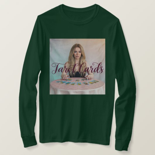Vrouw lezen Tarot Kaarten T-shirt (Design voorkant)