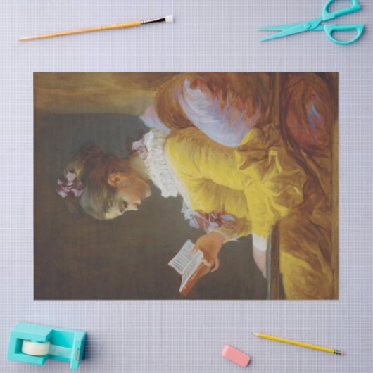 Vrouw lezen tissuepapier (Craft)