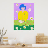 Vrouw lezend in de tuin poster (Keuken)