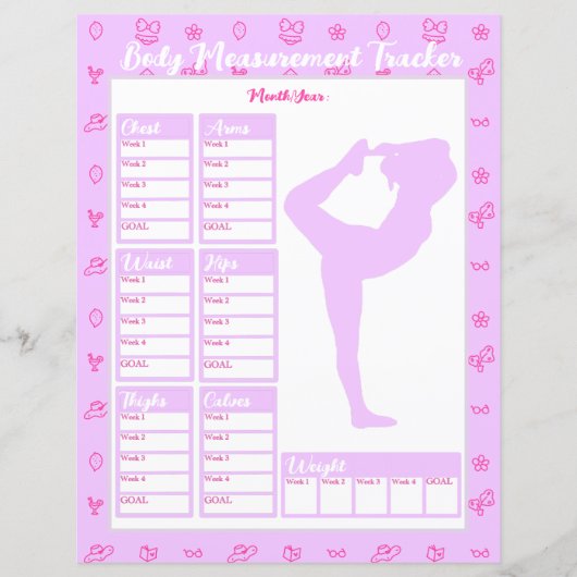 Vrouw Lichaam Metingen Tracker Gewichtsverlies Gra (Voorkant)