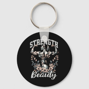 Vrouw lichaamsbouw en bodybuilding kracht en beau sleutelhanger