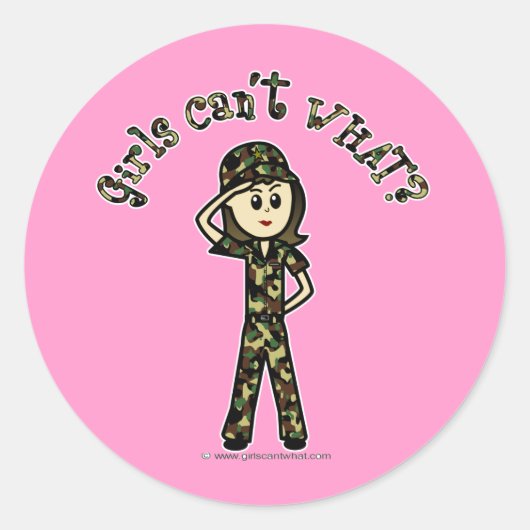 Vrouw: Lichtleger Ronde Sticker (Voorkant)