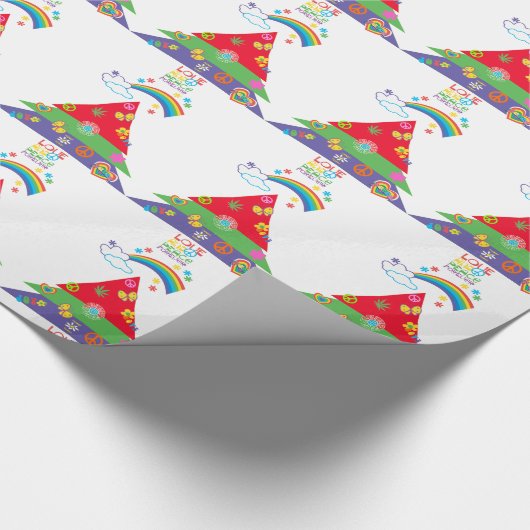 Vrouw: Liefde en Vrede voor altijd Kerstmis Cadeaupapier (Hoek)