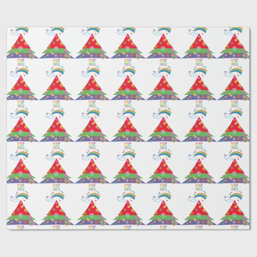 Vrouw: Liefde en Vrede voor altijd Kerstmis Cadeaupapier (Vlak)