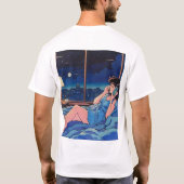 Vrouw liggend in bed t-shirt (Achterkant)