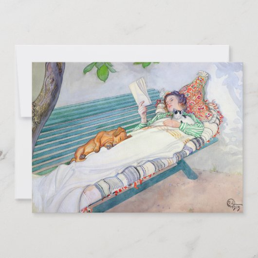 Vrouw liggend op een bank door Carl Larsson Bedankkaart (Voorkant)