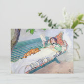 Vrouw liggend op een bank door Carl Larsson Bedankkaart (Staand voorkant)