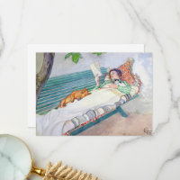 Vrouw liggend op een bank door Carl Larsson