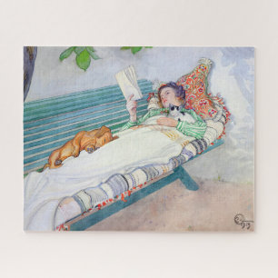 Vrouw liggend op een bank door Carl Larsson Legpuzzel