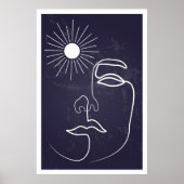 Vrouw Lijn Moderne Middeleeuwse Kunst Poster (Voorkant)