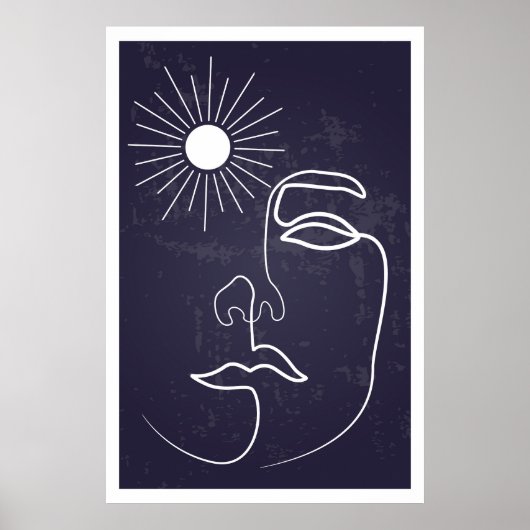 Vrouw Lijn Moderne Middeleeuwse Kunst Poster (Voorkant)