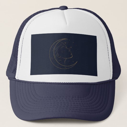 Vrouw Lijnkunst Gepersonaliseerd Trucker Pet (Voorkant)