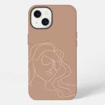 vrouw lijnkunst iPhone hoes