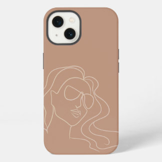 vrouw lijnkunst iPhone hoes 13 Hoesje