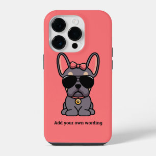 Vrouw Lila Tan French Bulldog iPhone 14 Plus Hoesje