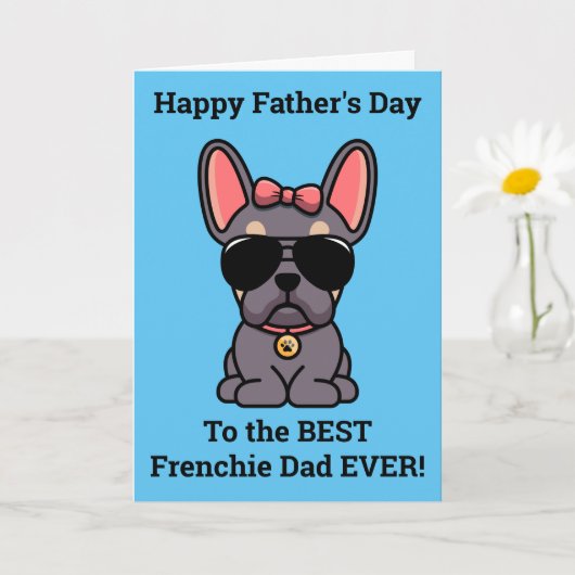 Vrouw Lila Tan French Bulldog Vaderdag Card Kaart (Kleine Plant)