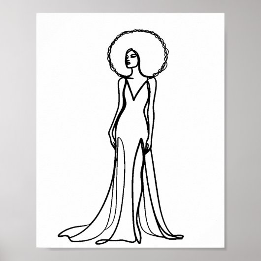 Vrouw Line Tekening Minimalistische One Line Mode Poster (Voorkant)