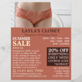 Vrouw Lingerie, dameskleding Advert. Flyer (Voorkant)