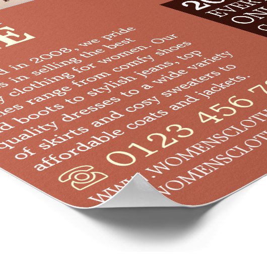 Vrouw Lingerie, dameskleding Advert. Poster (Hoek)