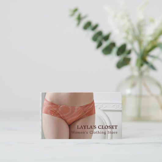 Vrouw Lingerie, dameskleding Visitekaartje (Staand voorkant)