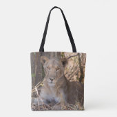 Vrouw Lion Canvas tas (Achterkant)
