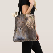 Vrouw Lion Canvas tas (Dichtbij)