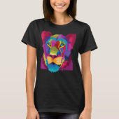 vrouw Lion Face voor Afrika, kleurrijk, schattig T-shirt (Voorkant)