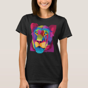 vrouw Lion Face voor Afrika, kleurrijk, schattig T-shirt