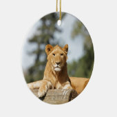 Vrouw Lion Keramisch Ornament (Rechts)