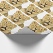 Vrouw Lion Motivatie Leiderschap Cadeaupapier (Hoek)