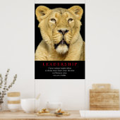 Vrouw Lion Motivatie Leiderschap Poster (Keuken)