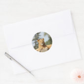 Vrouw Lion Ronde Sticker (Envelop)