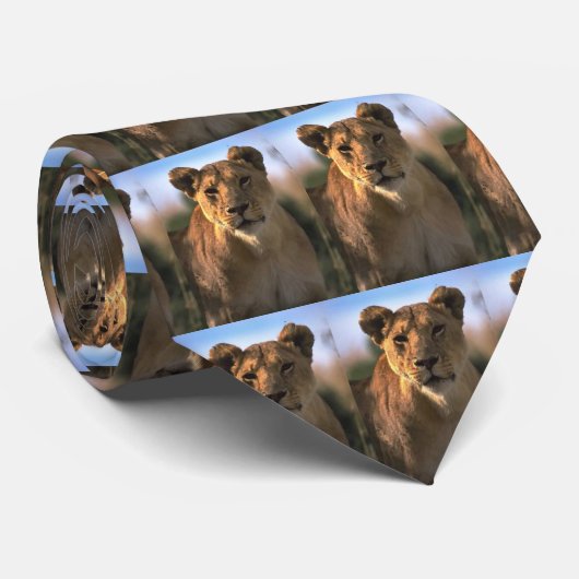 Vrouw Lioness Lion Lovers Gifts Stropdas (Opgerold)
