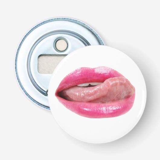 Vrouw lippen button flesopener (Voorkant)