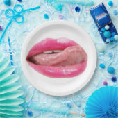 Vrouw lippen papieren bordje (Feest)